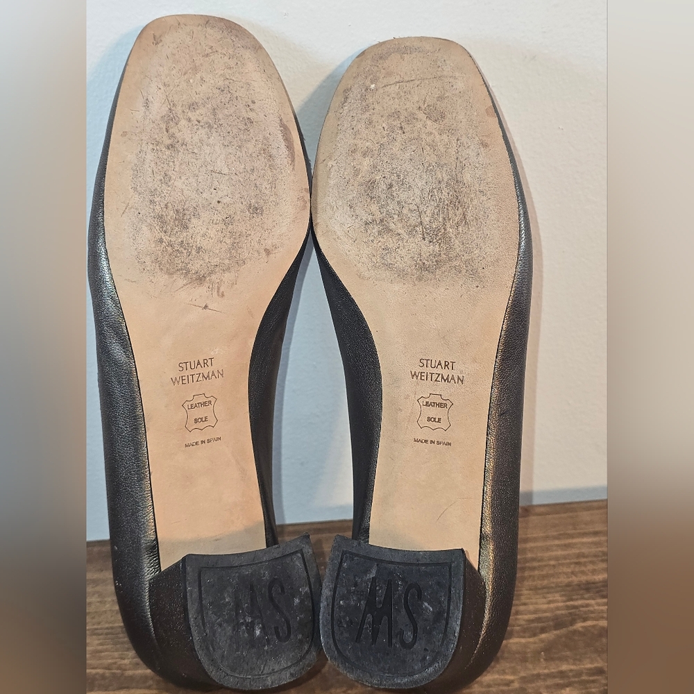 Stuart Weiztman Gold Metallic Block Heel Pumps Women's Size 9M - Picture 10 of 11